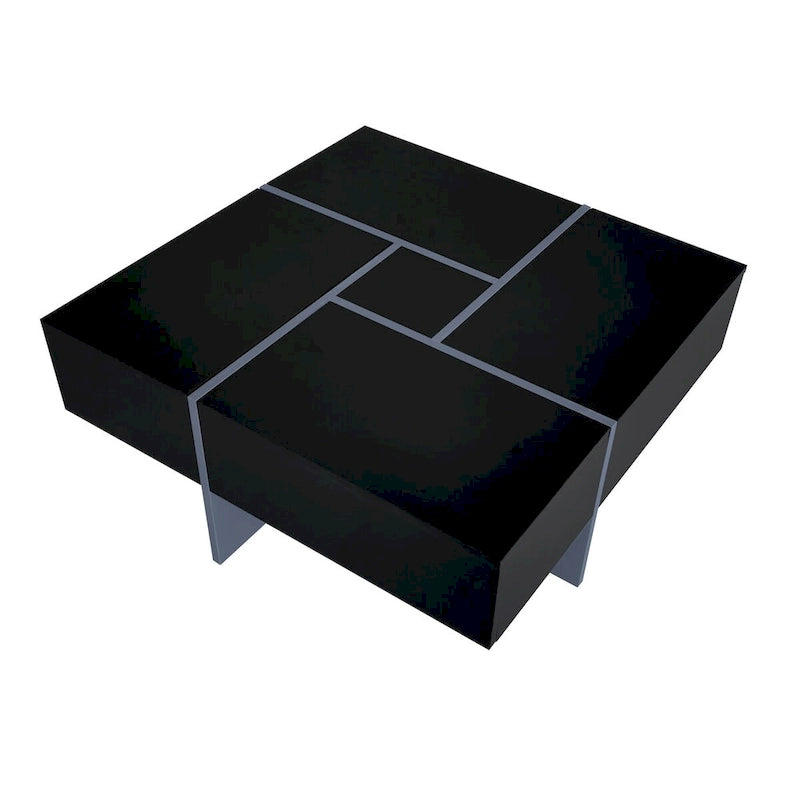 Table basse avec 4 compartiments de rangement cachés