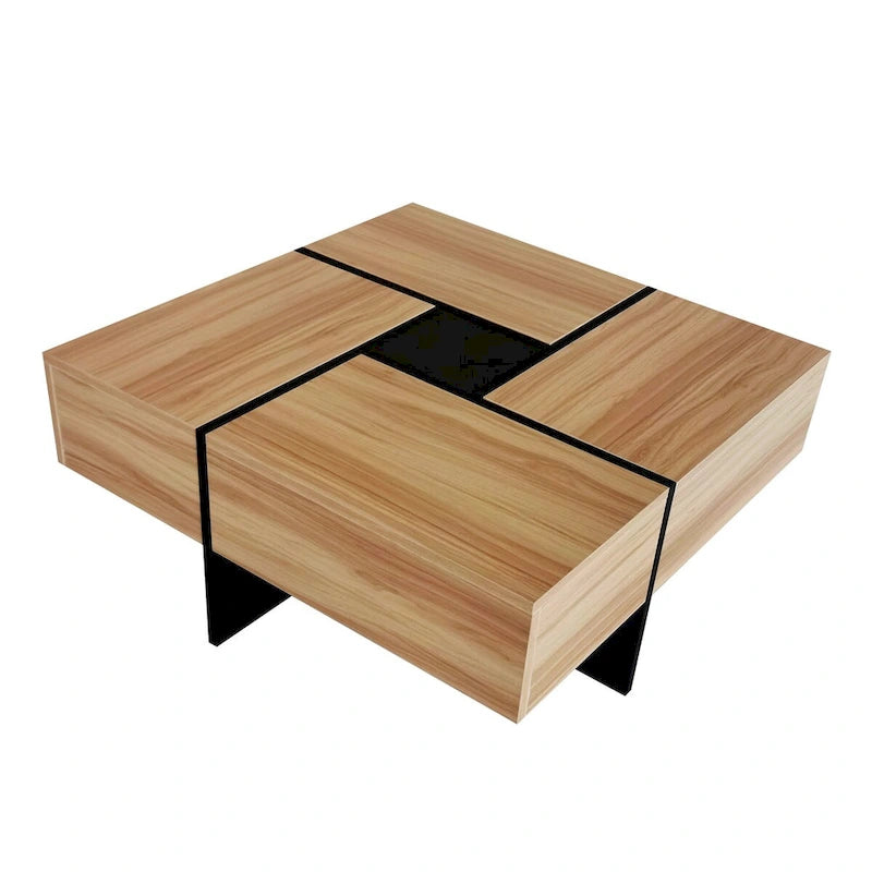 Table basse avec 4 compartiments de rangement cachés