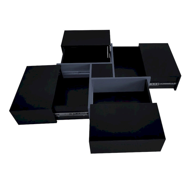 Table basse avec 4 compartiments de rangement cachés