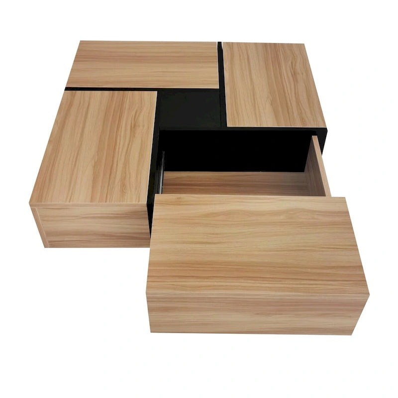 Table basse avec 4 compartiments de rangement cachés