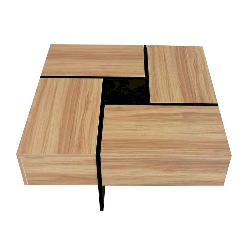 Table basse avec 4 compartiments de rangement cachés