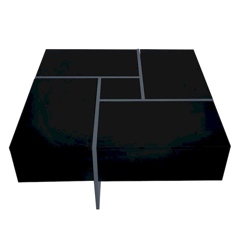Table basse avec 4 compartiments de rangement cachés