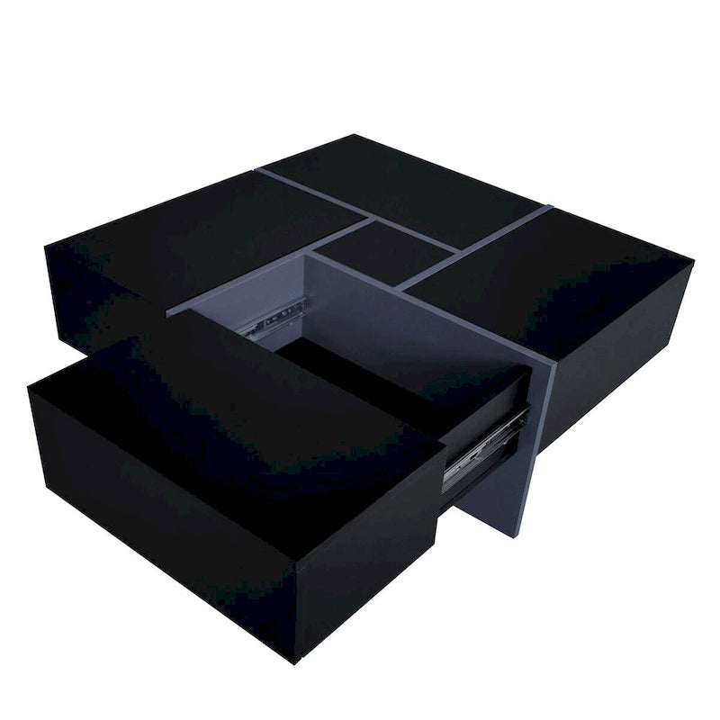 Table basse avec 4 compartiments de rangement cachés