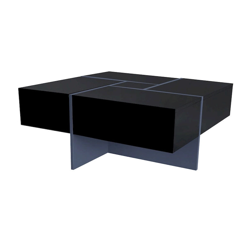 Table basse avec 4 compartiments de rangement cachés