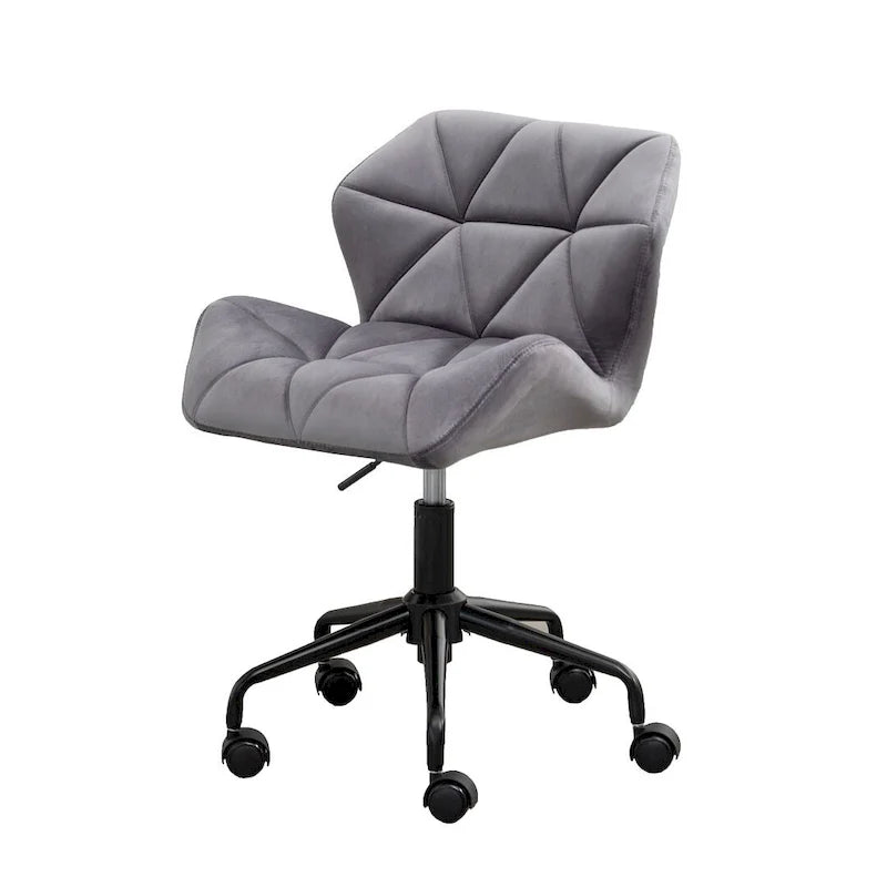 Chaise de bureau pivotante réglable sans accoudoirs, capitonnée de losanges