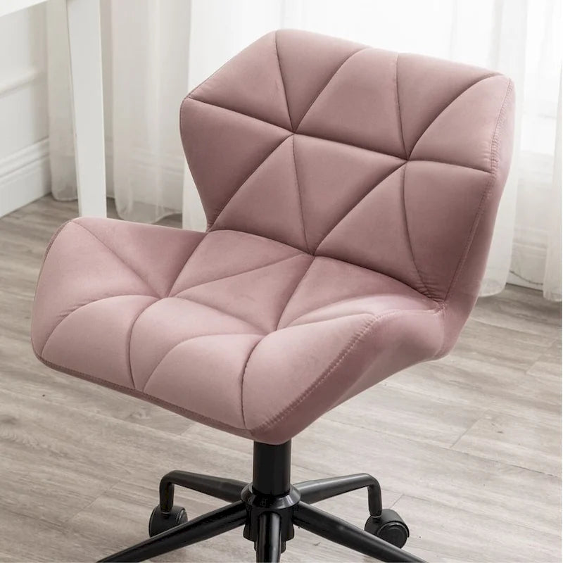 Chaise de bureau pivotante réglable sans accoudoirs, capitonnée de losanges