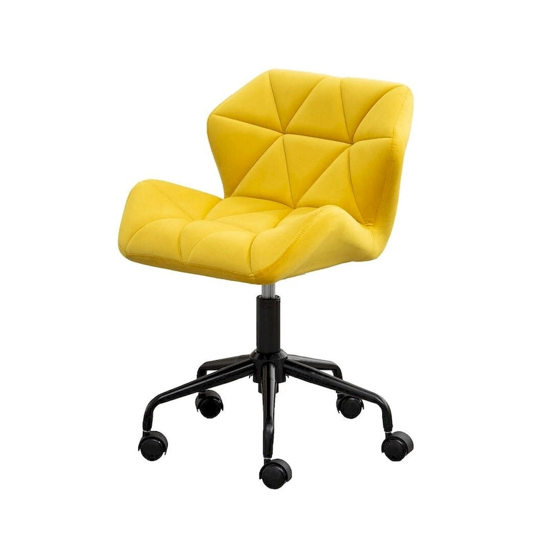 Chaise de bureau pivotante réglable sans accoudoirs, capitonnée de losanges