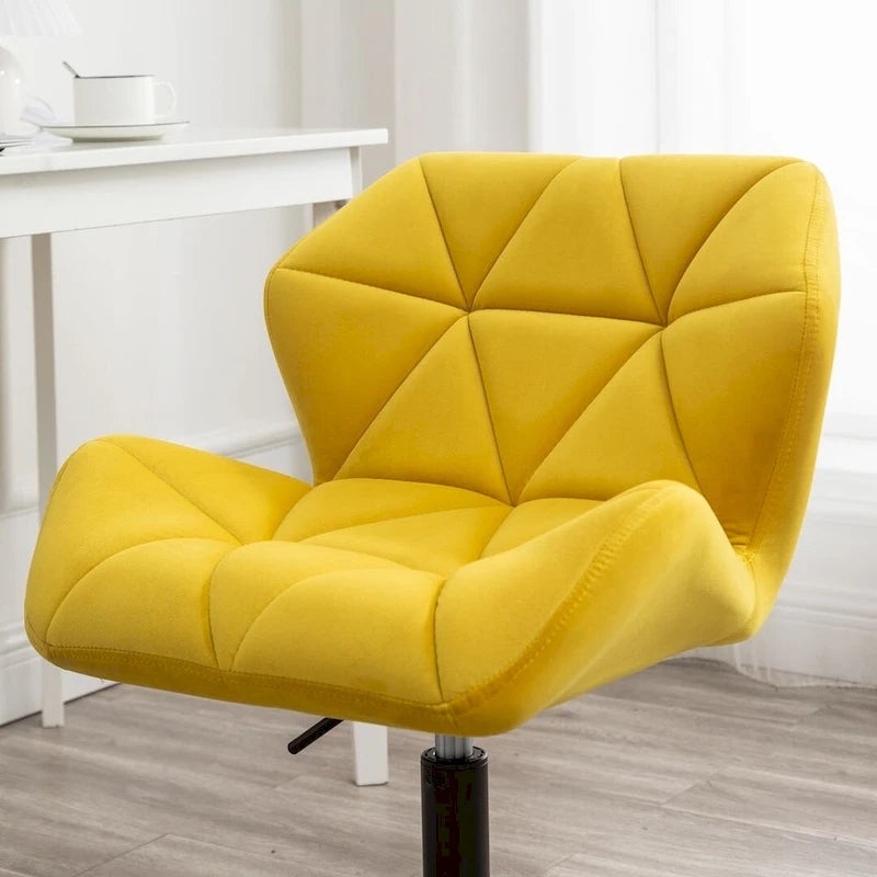 Chaise de bureau pivotante réglable sans accoudoirs, capitonnée de losanges