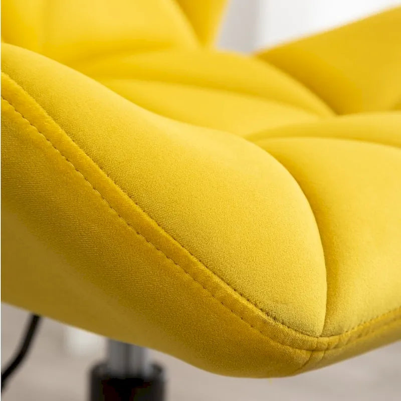 Chaise de bureau pivotante réglable sans accoudoirs, capitonnée de losanges