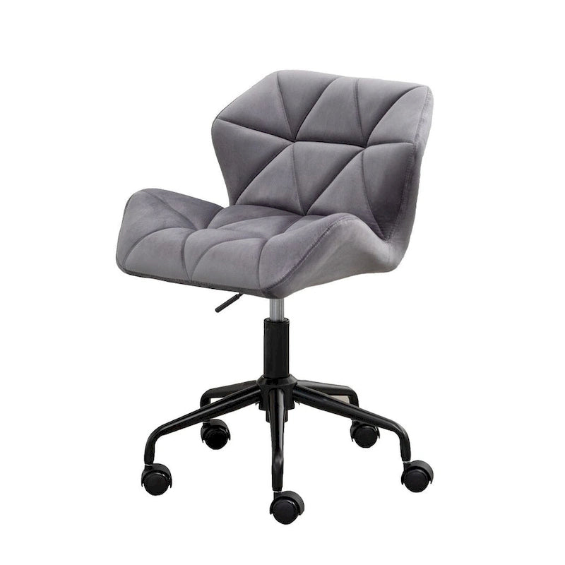 Chaise de bureau pivotante réglable sans accoudoirs, capitonnée de losanges