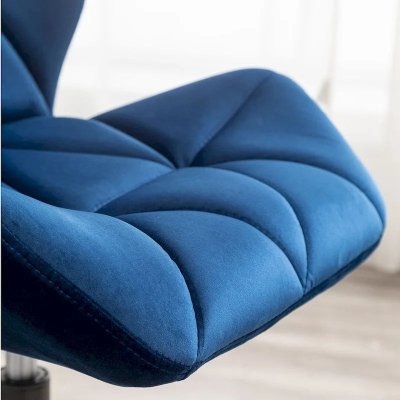 Chaise de bureau pivotante réglable sans accoudoirs, capitonnée de losanges
