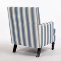 Fauteuil en lin à rayures bleues et blanches