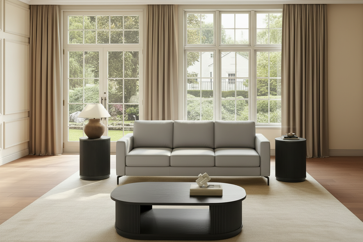 Light Gray Leather Sofa 场景效果图 3:2